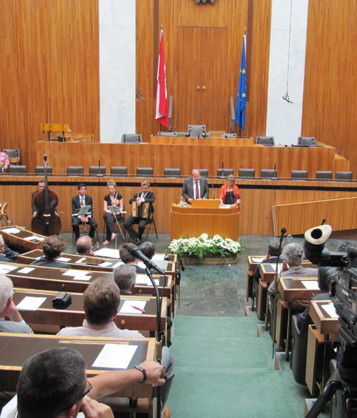 Il presidente Dellai al Parlamento di Vienna